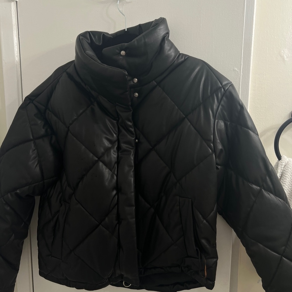 Hershel’s Faux leather oversize puffer jacket